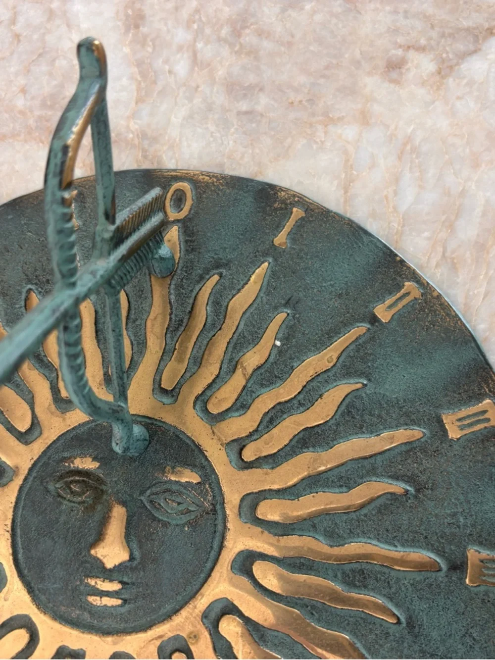 Brass Vintage 1992 Aged Patina Sundial Garden Decor Eclectic Unique Celestial - Picture 7 of 12